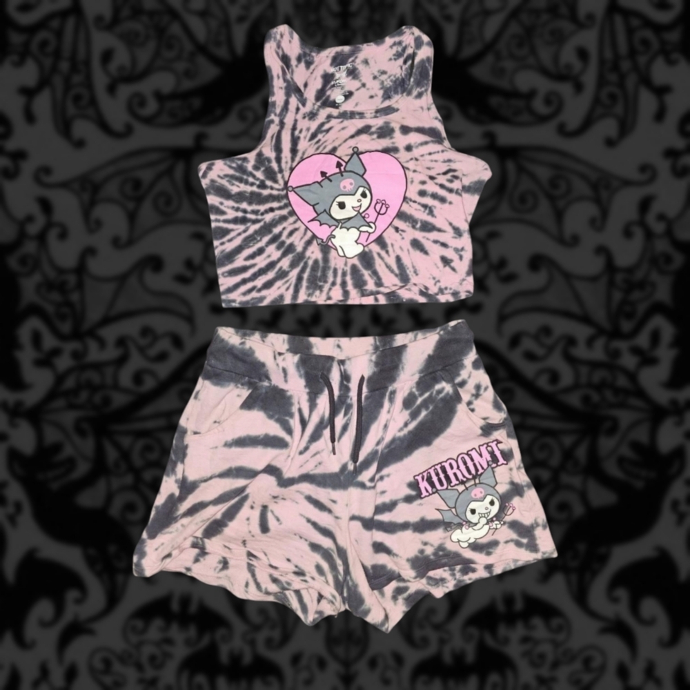 Hello Kitty Pink & Black Tie-Dye Set